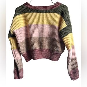 Multi colored crop top sweater